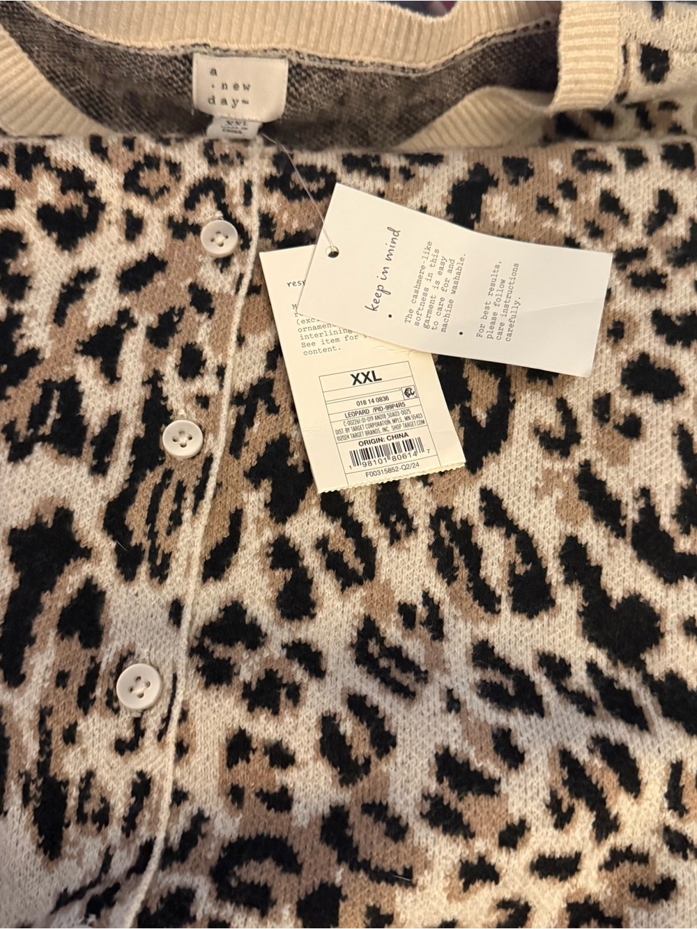 a new day Leopard Print Button-Front Cardigan - Tan/Black/Cream